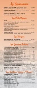 Menu Océan Café - La brasserie, plats végétariens, burgers...