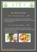 Menu S.Viet - Les menus sur réservation