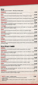 Menu L'Omnibus - Les pizzas