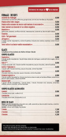 Menu L'Omnibus - Fromages, desserts et glaces