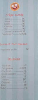 Carte et menu de La Folie Des Crêpes à Saint Pierre du Chemin — Les crêpes sucrées, desserts et boissons