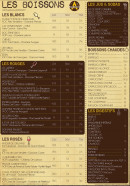 Menu Ateapick - les boissons et vins