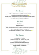 Carte et menu de La Glycine à Fontenay le Comte — Menu soirée étape