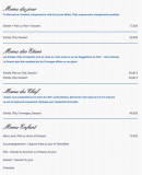 Carte et menu de L'auberge Des Etiers à Beauvoir sur Mer — Les menus