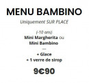 Carte et menu de Piccola Italia à Chavagnes en Paillers — Menu bambino