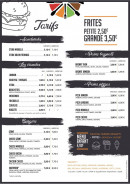 Carte et menu de La Friterie Saint Fulgent à Saint Fulgent — Sandwiches, viandes, burgers,...