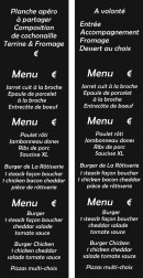 Carte et menu de La rôtisserie à Saint Hilaire de Riez — Les menus