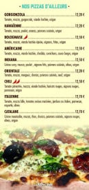 Menu Boulangerie Bonnin - Les pizzas d' ailleurs