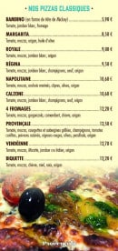 Menu Boulangerie Bonnin - Les pizzas classiques