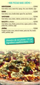 Menu Boulangerie Bonnin - Les pizzas à base crème