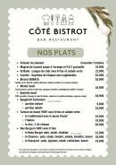 Menu Coté Bistrot - Les plats