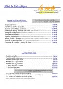 Menu L'atlantique - Les entrées, salades et fruits de mer