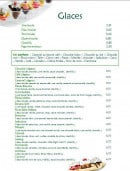 Menu La Cabane - Les glaces