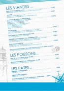 Menu La Pizzeria du lac - Les viandes,...