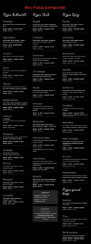 Menu K.pizz - Pizzas a emporter
