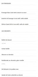 Menu La petite auberge - Les fromages et desserts