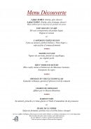 Menu La Table du Boisniard - menu decouverte