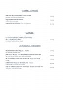 Menu L'Océan - les entrées et poissons