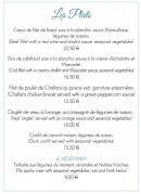 Carte et menu de Auberge de la Court d'Aron à Saint Cyr en Talmondais — Les plats