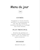 Carte et menu de L'annexe à La Barre de Monts — Menu du jour