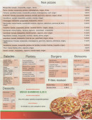 Menu Stop pizza - Les pizzas, salades, paninis et boissons,...