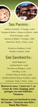 Menu Vacances Sans Faim - Les paninis et les sandwiches