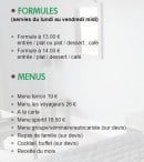 Menu Les Voyageurs - Les formules et menus