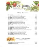 Menu Côté Jardin - pizzas, hamburgers