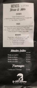 Menu Le Bon’Homme - Les menus suite, moules frites et fromages