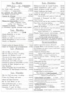 Menu L'Estran - La marée, entrées, moules,...