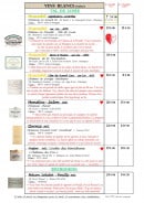 Menu L'Estran - Vins blancs suite