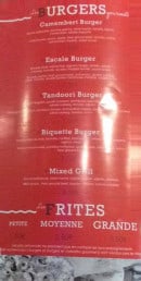 Carte et menu de L'escale gourmande à Saint Gilles Croix de Vie — Burgers suite et frites