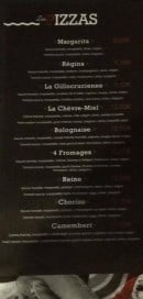 Carte et menu de L'escale gourmande à Saint Gilles Croix de Vie — Pizzas