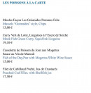 Carte et menu de Les Océanides à Saint Gilles Croix de Vie — les poissons
