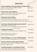 Menu Bistrô des Feuillants - Les plats