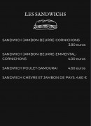 Menu Bistrô des Feuillants - Les sandwichs