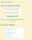 Menu Restaurant K2 - Les formules rapides