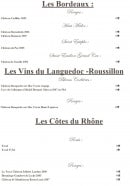 Menu La Table du Château - Les vins suite