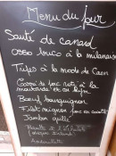 Carte et menu de A la bonne Franck'ette à Saint Georges les Baillargea — Exemple de menu du jour