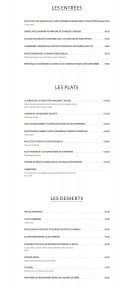 Menu La table de Bellefois - Entrées, plats et desserts