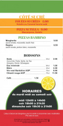 Menu Pizz'N'fouée - Les côtés sucrés, boissons, ...
