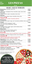 Menu Pizz'N'fouée - Les pizzas (suite)