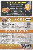 Menu Little Italy - Les glaces, boissons, ...