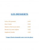 Menu L'ère du Temps - les desserts