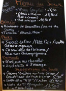 Menu le kiosque à chauvigny - Exemple de menu