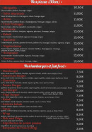 Menu Chez Joseph - Les pizzas et hamburgers