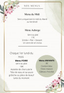 Carte et menu de Auberge de Vindobriga à Saint-Martin-la-Pallu — Les menus