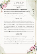 Carte et menu de Auberge de Vindobriga à Saint-Martin-la-Pallu — Les entrées, plats et desserts