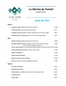 Menu La Marina du Ponteil - La carte e l' été