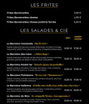 Menu Monsieur le Baron - Les frites et salades